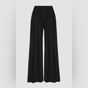 CIDER WIDE LEG SOFT PULL-ON PANT-Size L-Black
